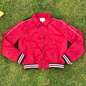 Red Varsity Bomber Jacket